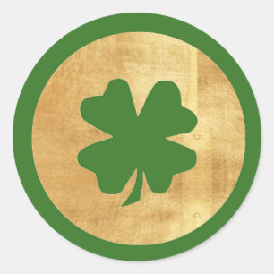 Autocollants de shamrock de vert et d'or