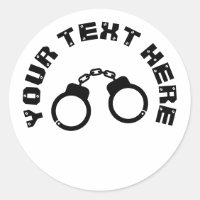 Autocollants de silhouette menotté avec texte pers