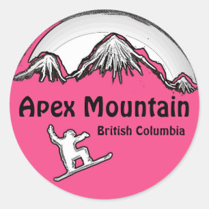Autocollants de snowboard rose Apex Mountain BC Ca