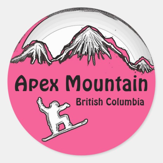 Autocollants de snowboard rose Apex Mountain BC Ca (Devant)