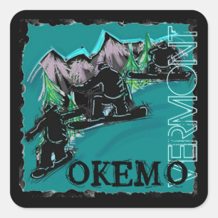 Autocollants de snowboarders Okemo Vermont