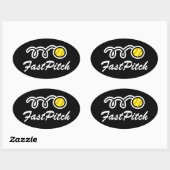 Autocollants de softball Fastpitch | Forme ovale (Feuille)
