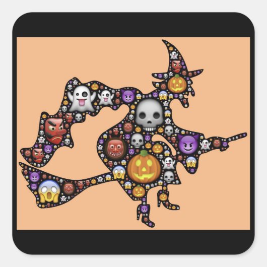 autocollants de sorcière halloween emoji (Devant)