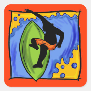 Autocollants de surfer