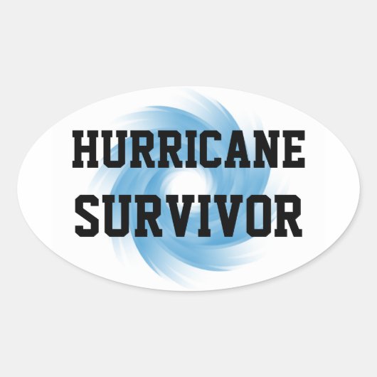 Autocollants de SURVIVEUR DE L'OURAGAN (4, ovale) (Devant)