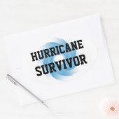 Autocollants de SURVIVEUR DE L'OURAGAN (4, ovale) (Enveloppe)