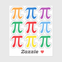Autocollants de symbole Pi, ensemble de neuf dans 