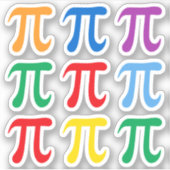 Autocollants de symbole Pi, ensemble de neuf dans  (Devant)