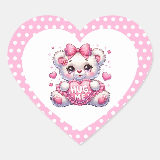 Autocollants de Teddy Heart pour la Saint-Valentin (Devant)