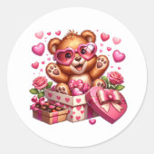 Autocollants de Teddy pour la Saint-Valentin (Devant)