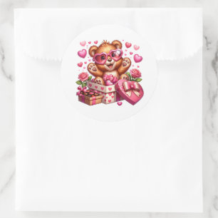 Autocollants de Teddy pour la Saint-Valentin