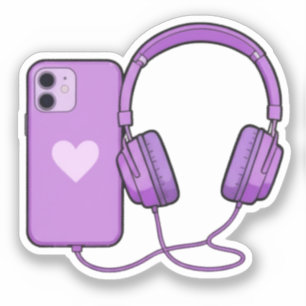 Autocollants de téléphone et d'écouteurs mignons e