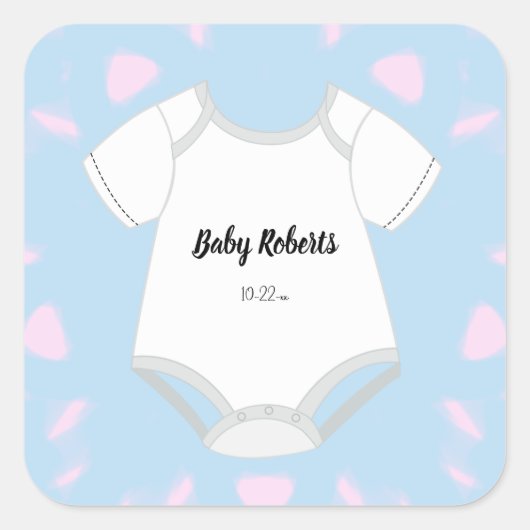 Autocollants de tenue de bébé avec nom de bébé Dat (Devant)
