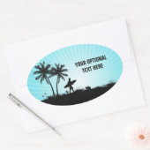 Autocollants de texte personnalisés de Beach Surfe (Enveloppe)