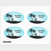 Autocollants de texte personnalisés de Beach Surfe (Feuille)