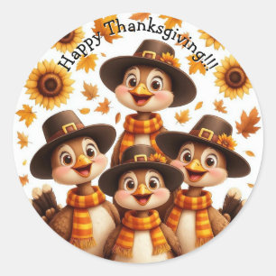 autocollants de Thanksgiving avec des dindes