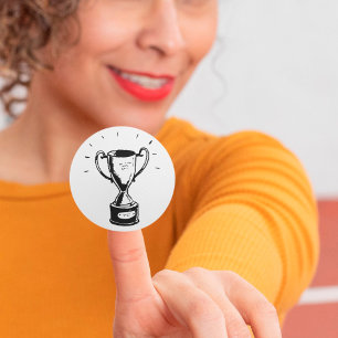Autocollants de trophée noir et blanc