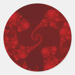 Autocollants de troupeau d'hippocampes rouge profo