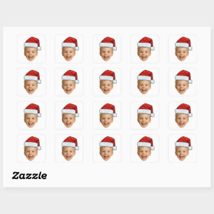 Autocollants de visage de chapeau du Père Noël, No