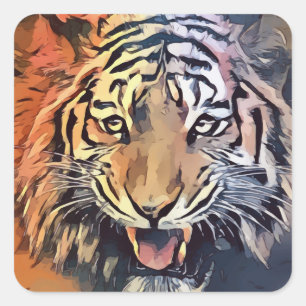 Autocollants de visage de tigre