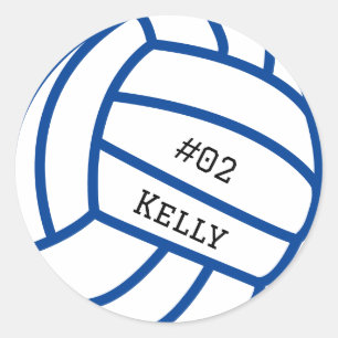 Autocollants de volley-ball bleu personnalisés
