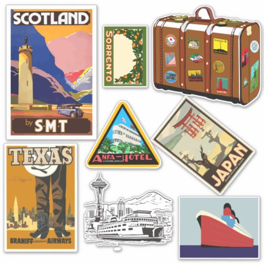 Autocollants de voyage de style vintage (Devant)