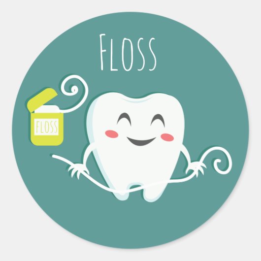 Autocollants Dentiste Floss (feuille de 20) (Devant)