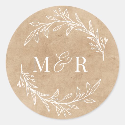 Autocollants d'enveloppe de monogramme de mariage (Devant)