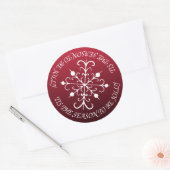 Autocollants d'enveloppe flocon de neige joyeux ro (Enveloppe)
