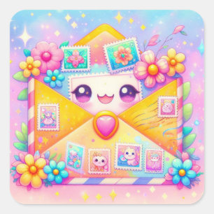 Autocollants d'enveloppe Kawaii Snail Mail