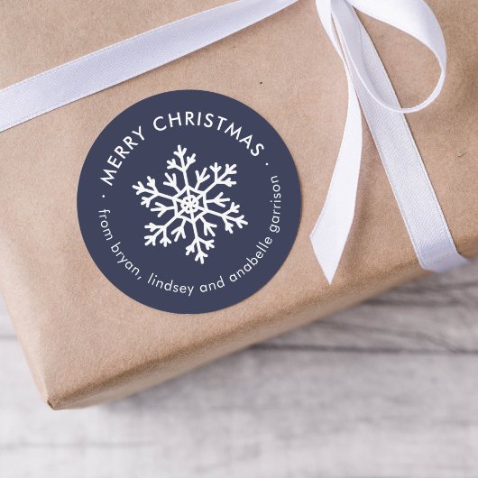 Autocollants d'étiquette de cadeau de Noël flocon