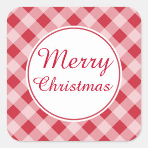 Autocollants d'étiquette de cadeau de Noël rouge d