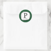 Autocollants d'étiquette de faveur de plaid vert c (Sac)