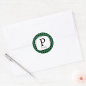 Autocollants d'étiquette de faveur de plaid vert c (Enveloppe)
