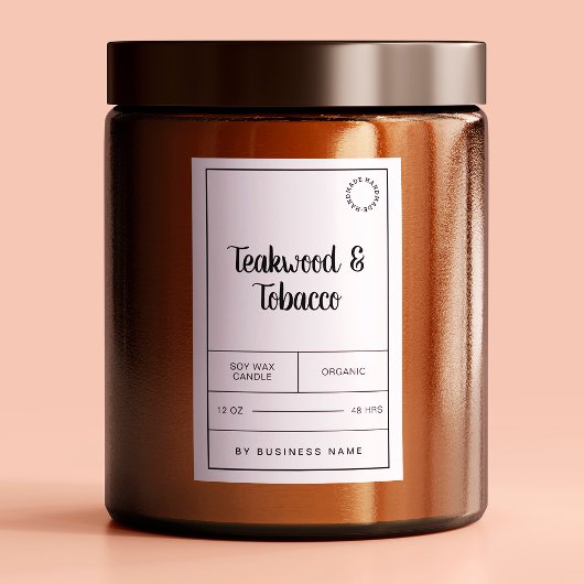 Autocollants d'étiquette de produit de bougie noir