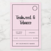 Autocollants d'étiquette de produit de bougie noir (Étiquettes simples)