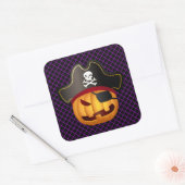 Autocollants d'Halloween-Citrouille Pirate (Enveloppe)
