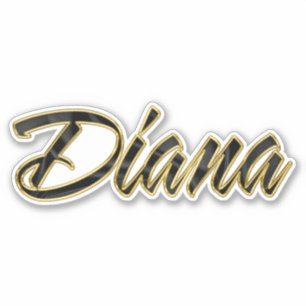Autocollants Diana black gold lettering