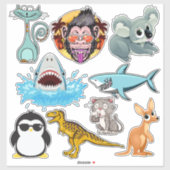 Autocollants d'illustration animale (Feuille)