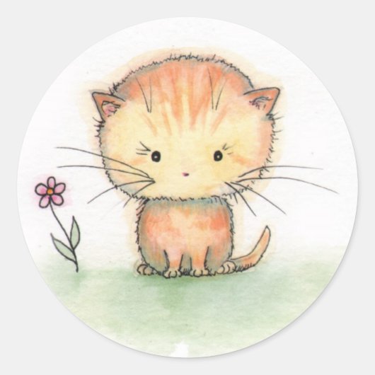 Autocollants d'illustration Orange Tabby Kitten (Devant)
