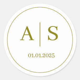 Autocollants d'initiales de monogramme de mariage,