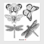 Autocollants d'insectes volants transparents (Feuille)