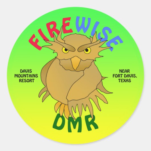 Autocollants DMR. Firewise Owl & plus (vert) (Devant)