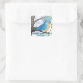 Autocollants d'oiseau au bleu brillant aquarelle d (Sac)