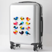 Autocollants d'oiseaux mignons pour planner, décor (Sur valise)