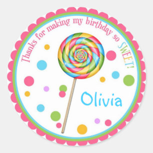 Autocollants doux d'anniversaire de lucette de