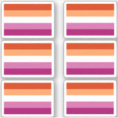 Autocollants Drapeau de Fierté Lesbienne (Devant)