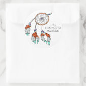 Autocollants Dreamcatcher texte personnalisé (Sac)