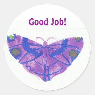 Autocollants du "bon travail" (grand) w/purple