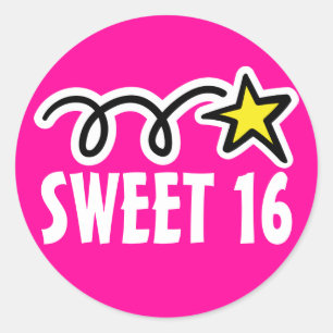 Autocollants du bonbon 16 pour la seizième fête